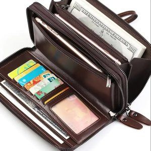 Brand New Vintage Men's Handbag Hand Grip Bag Cell Phone Bag Multi-card Wallet